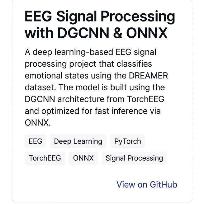 EEG Signal Processing with DGCNN & ONNX
